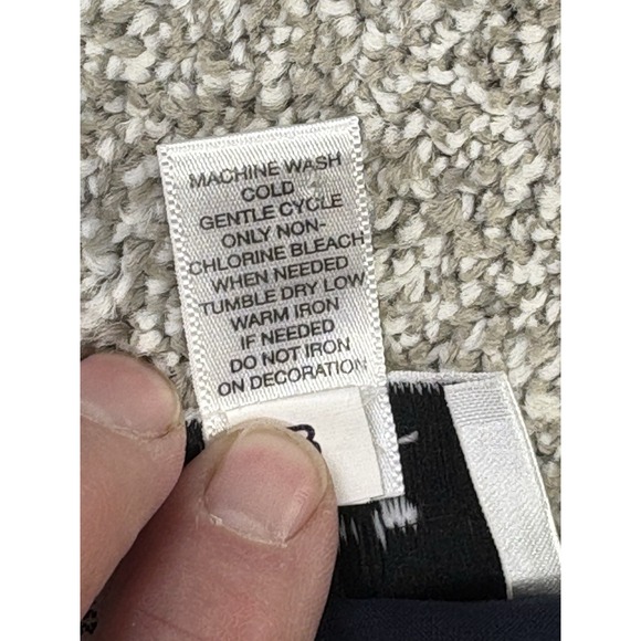 Ann Taylor LOFT‎ Petites 2P Navy Embroidered Boho Peasant Skirt Mirror Beaded - Picture 10 of 10